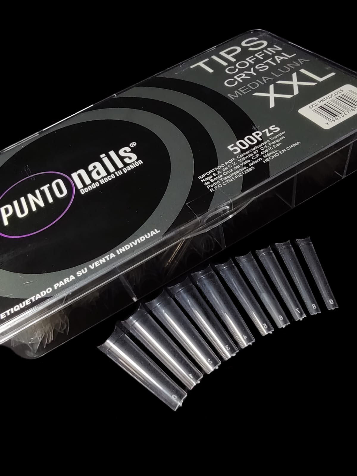 Tips Coffin Cristal XXL Punto Nails
