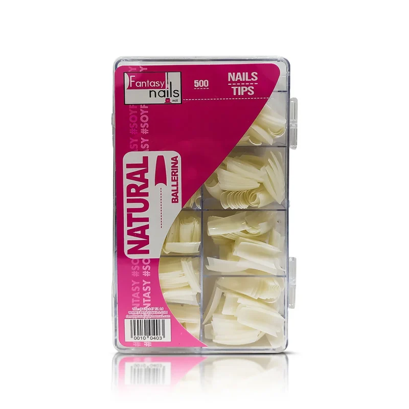 Caja de tips Ballerina natural 500 pzs Fantasy Nails