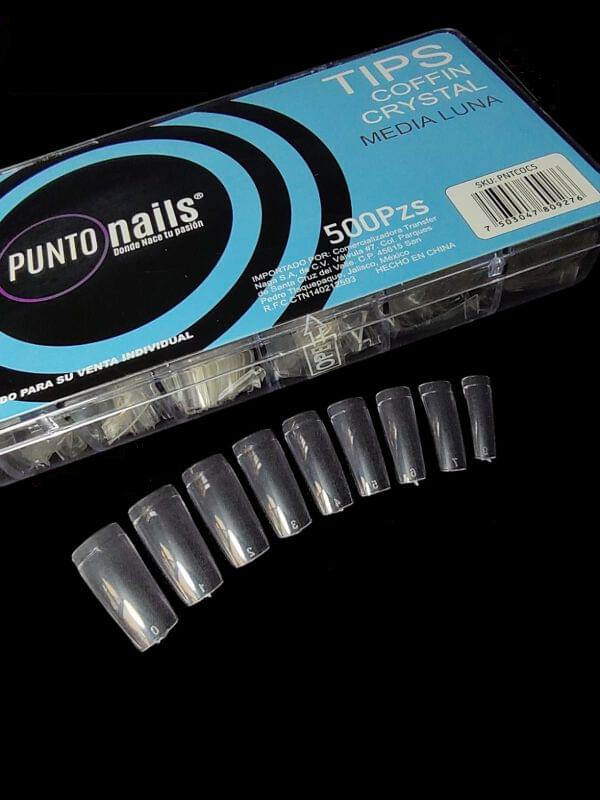 Tips Coffin Cristal Punto Nails