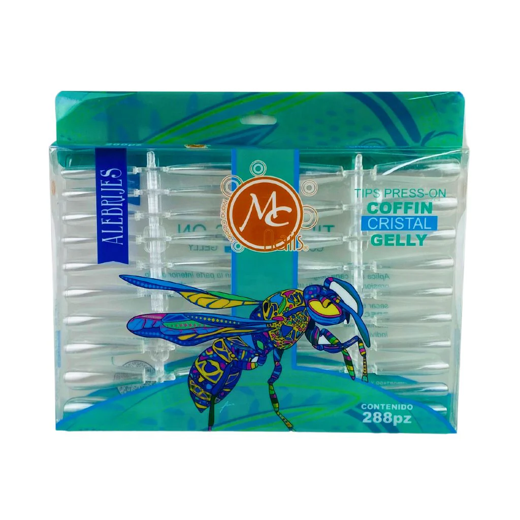 Gelly Tips Coffin Cristal Luna Completa 280pzs Flex