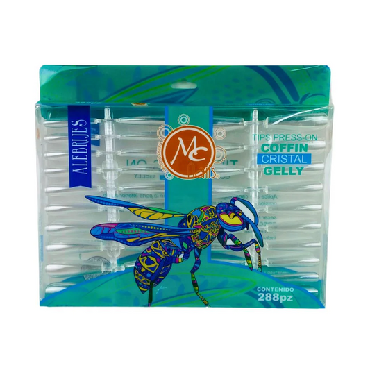 Gelly Tips Coffin Cristal Luna Completa 280pzs Flex