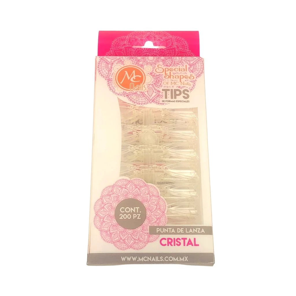 Tips Punta de Lanza Cristal 200pzs