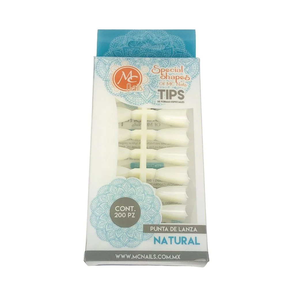 Tips Punta de Lanza Natural 200pzs