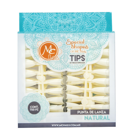 Tips Punta de Lanza Natural 700pzs
