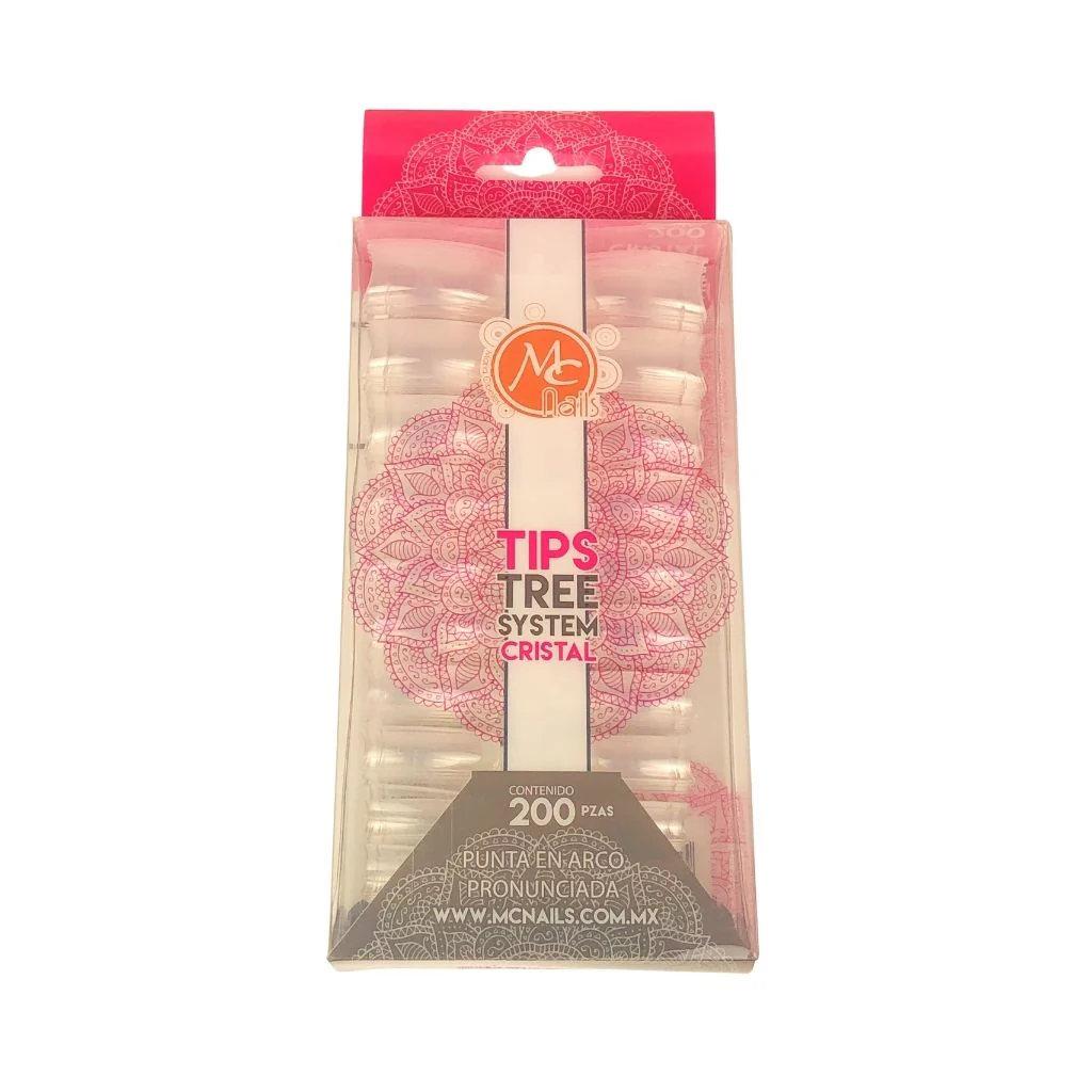 Tips Punta en Arco Cristal 200pzs