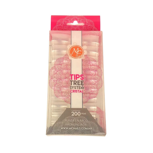 Tips Punta en Arco Cristal 200pzs