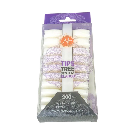 Tips Punta en Arco Blanco French 200pzs
