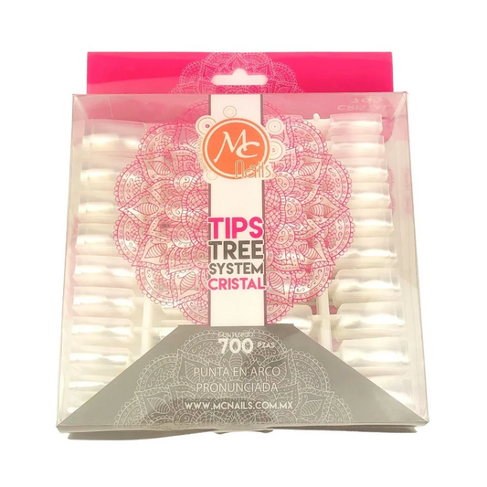 Tips Punta en Arco Cristal 700pzs